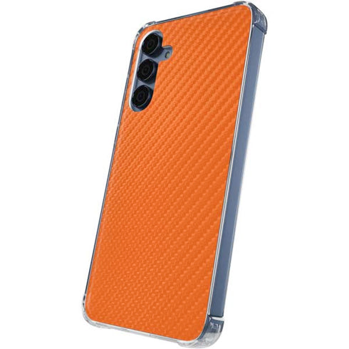Orange Carbon Fiber Specialty Texture Material Galaxy A35 5G Clear Case